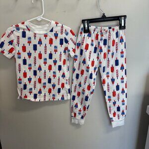 Rachel Riley Popsicle Print Kids Pajamas - Red, Blue, White size 4Y